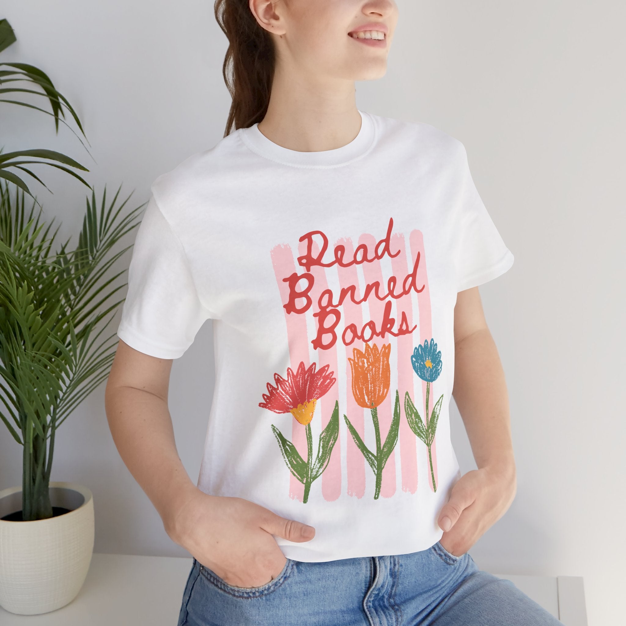 Read Banned Books T-Shirt | Retro Floral Graphic Tee for Book Lovers