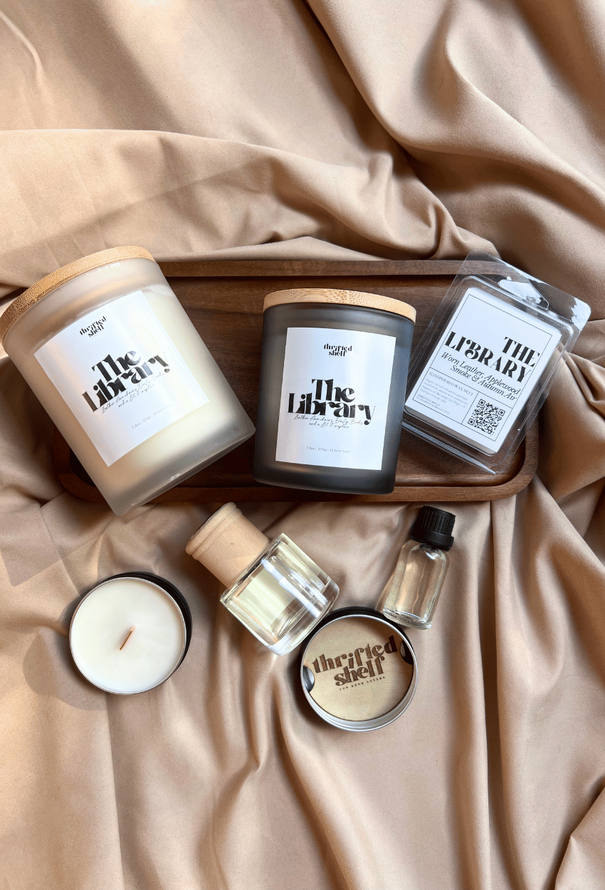 The Library | Leather & Applewood Candle + Home Fragrance – Shelf Staples Collection