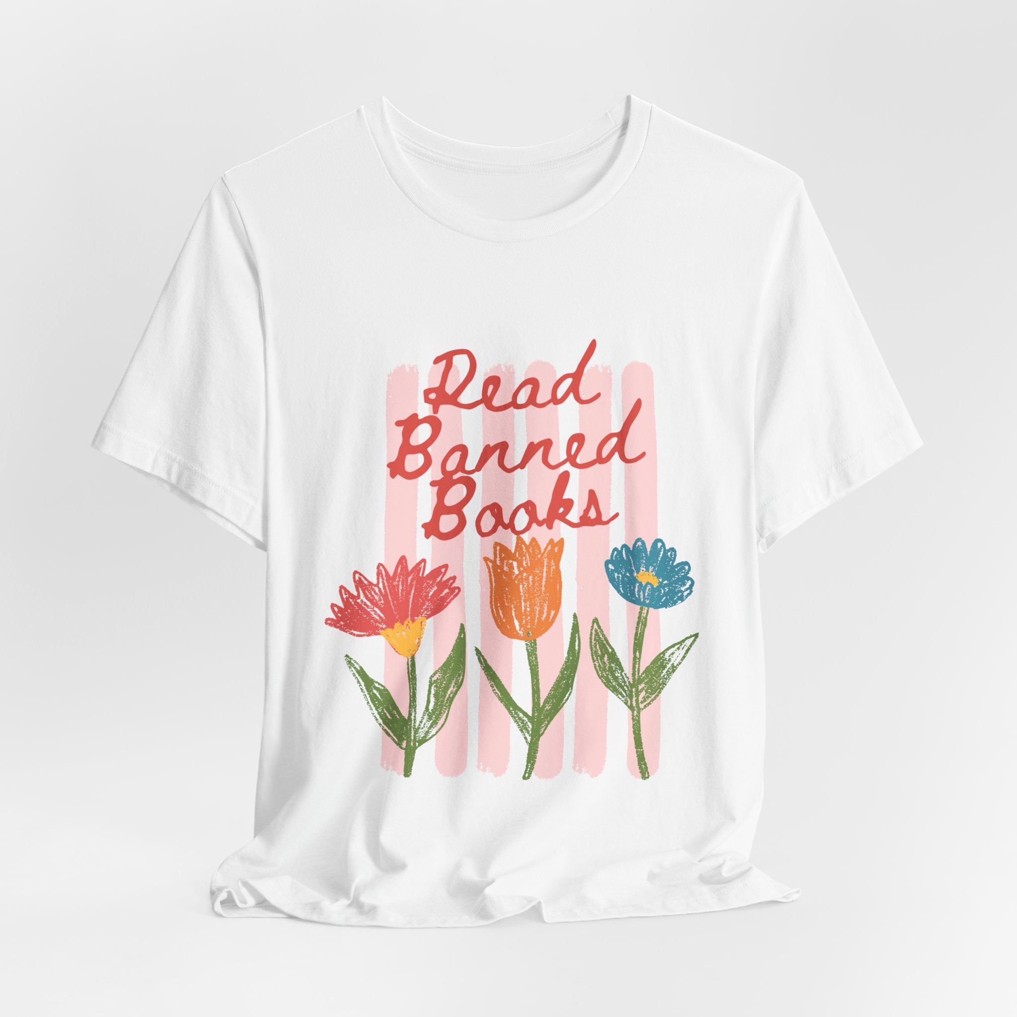 Read Banned Books T-Shirt | Retro Floral Graphic Tee for Book Lovers