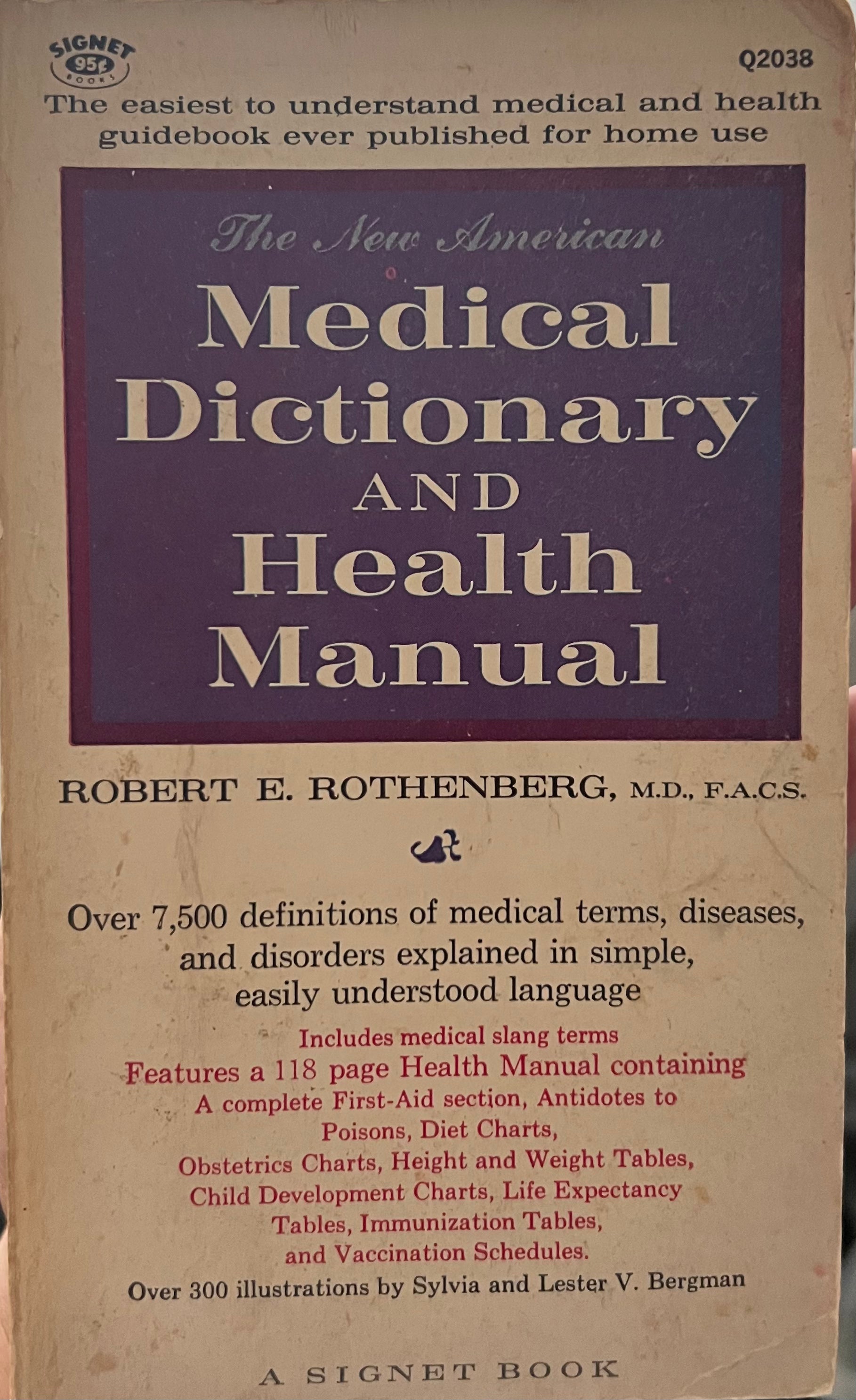 Book cover of 'The New American Medical Dictionary and Health Manual' by Robert E. Rothenberg, M.D., F.A.C.S.