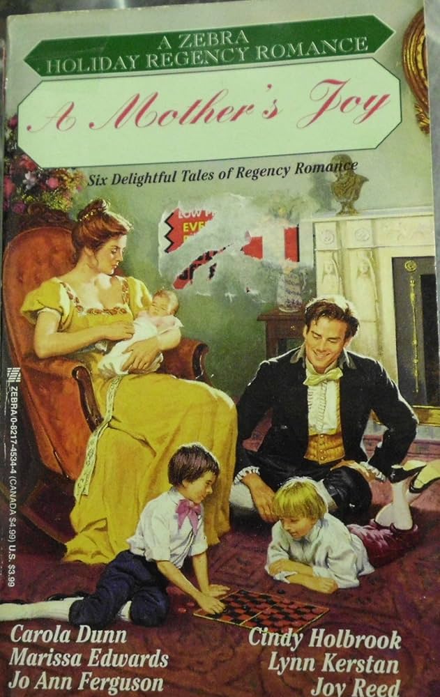 Book cover of 'A Mother's Joy' featuring a family scene with a mother, father, and children.