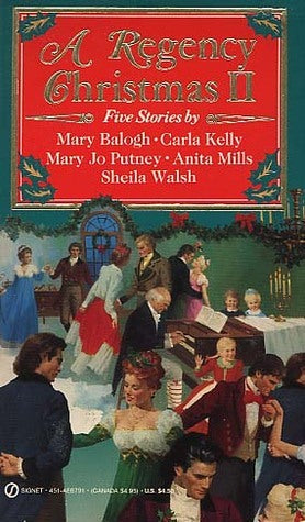 Book cover of 'A Regency Christmas II' with a festive scene and red border.