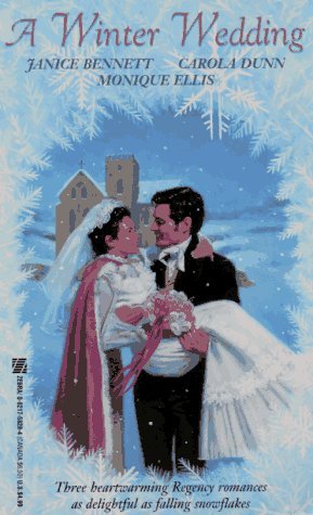 Book cover of 'A Winter Wedding' featuring a couple in wedding attire against a snowy background.