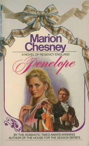 Book cover of 'Penelope' by Marion Chesney with decorative elements and a woman holding a child.