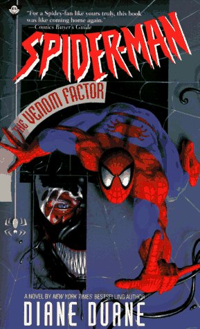 Book cover of 'Spider-Man: The Venom Factor' by Diane Duane with Spider-Man and Venom on a dark background.