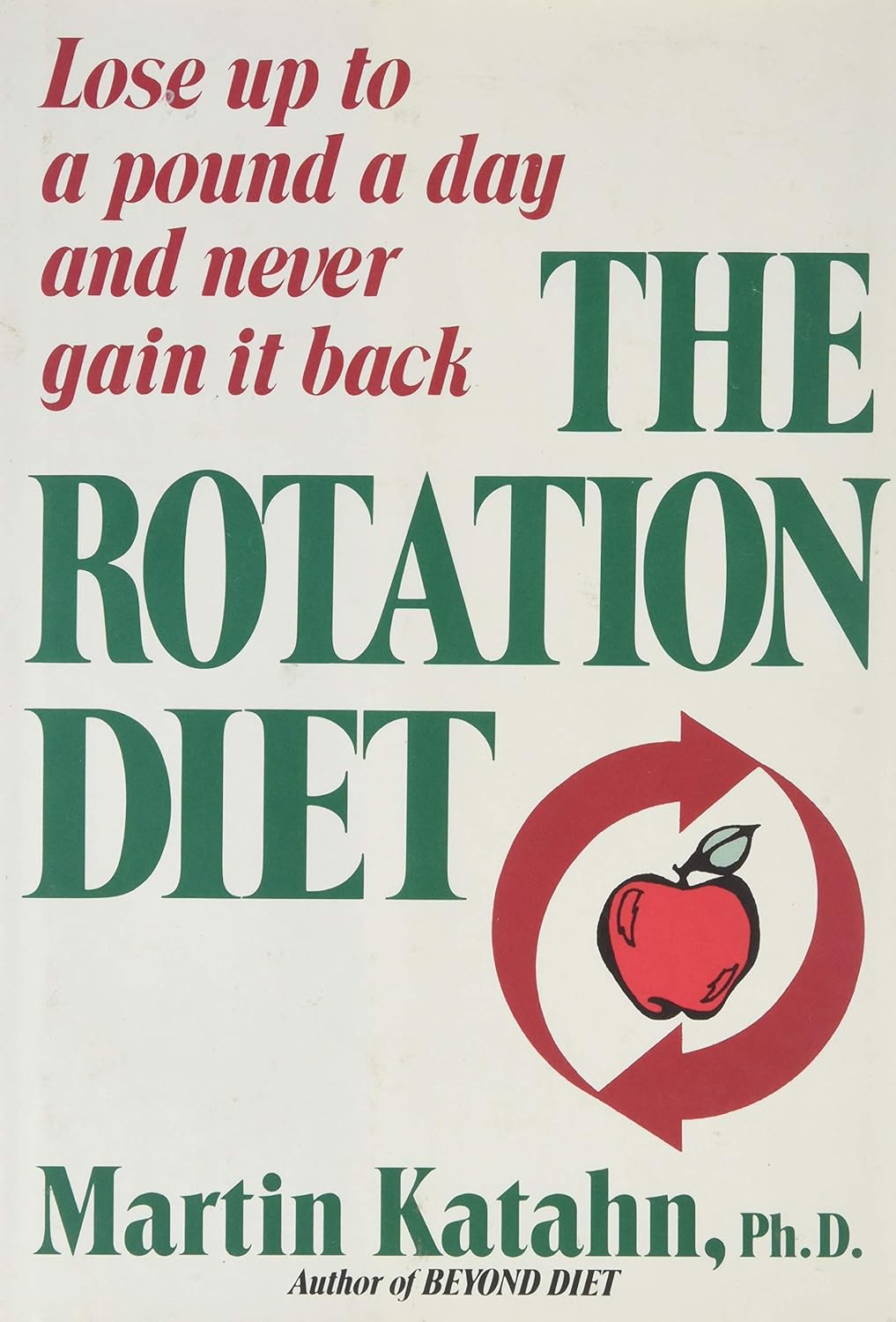 Book cover of 'The Rotation Diet' by Martin Katalhn with an apple icon and promotional text.