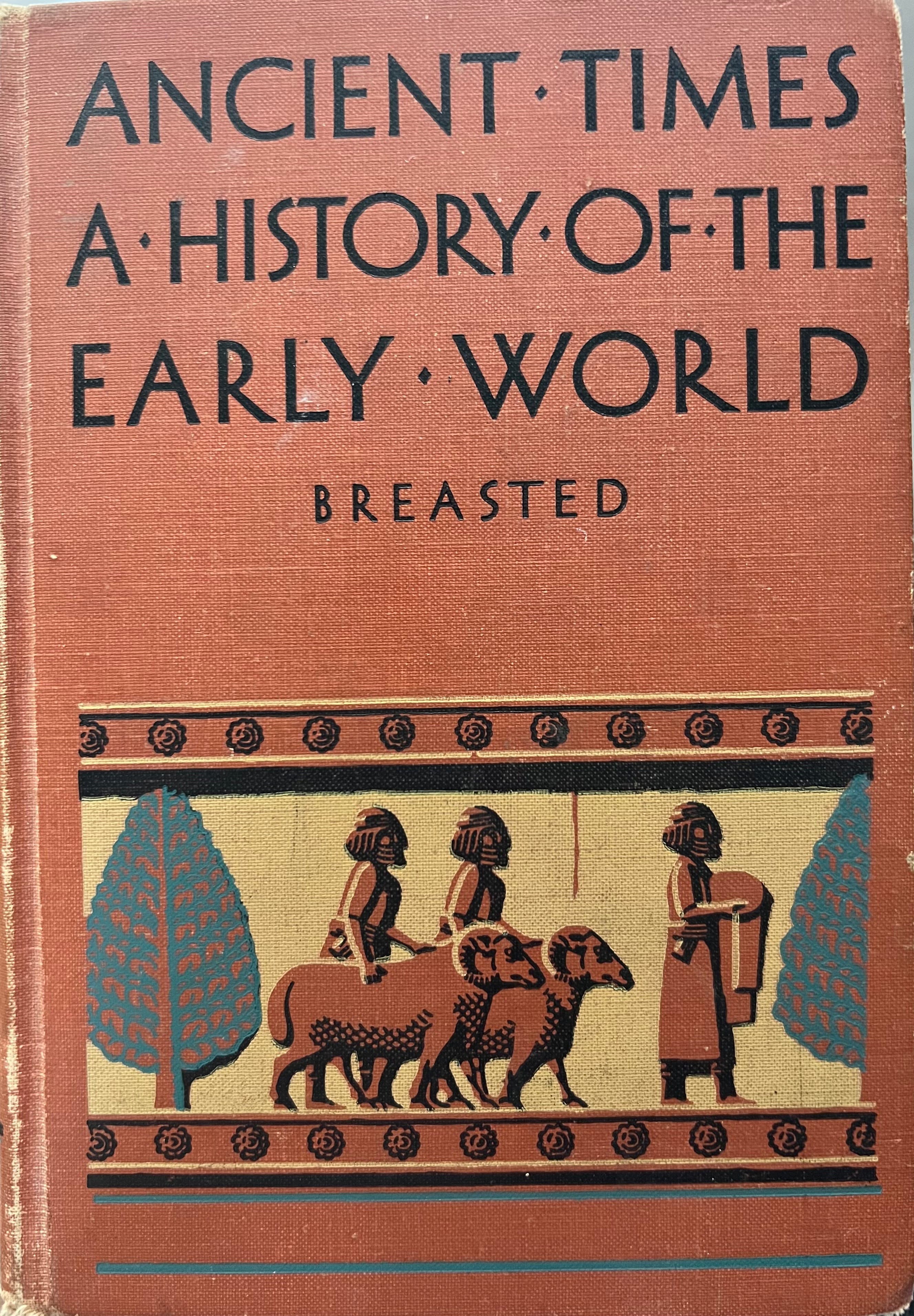Book cover of 'Ancient Times: A History of the Early World' by Breasted with decorative elements and text.