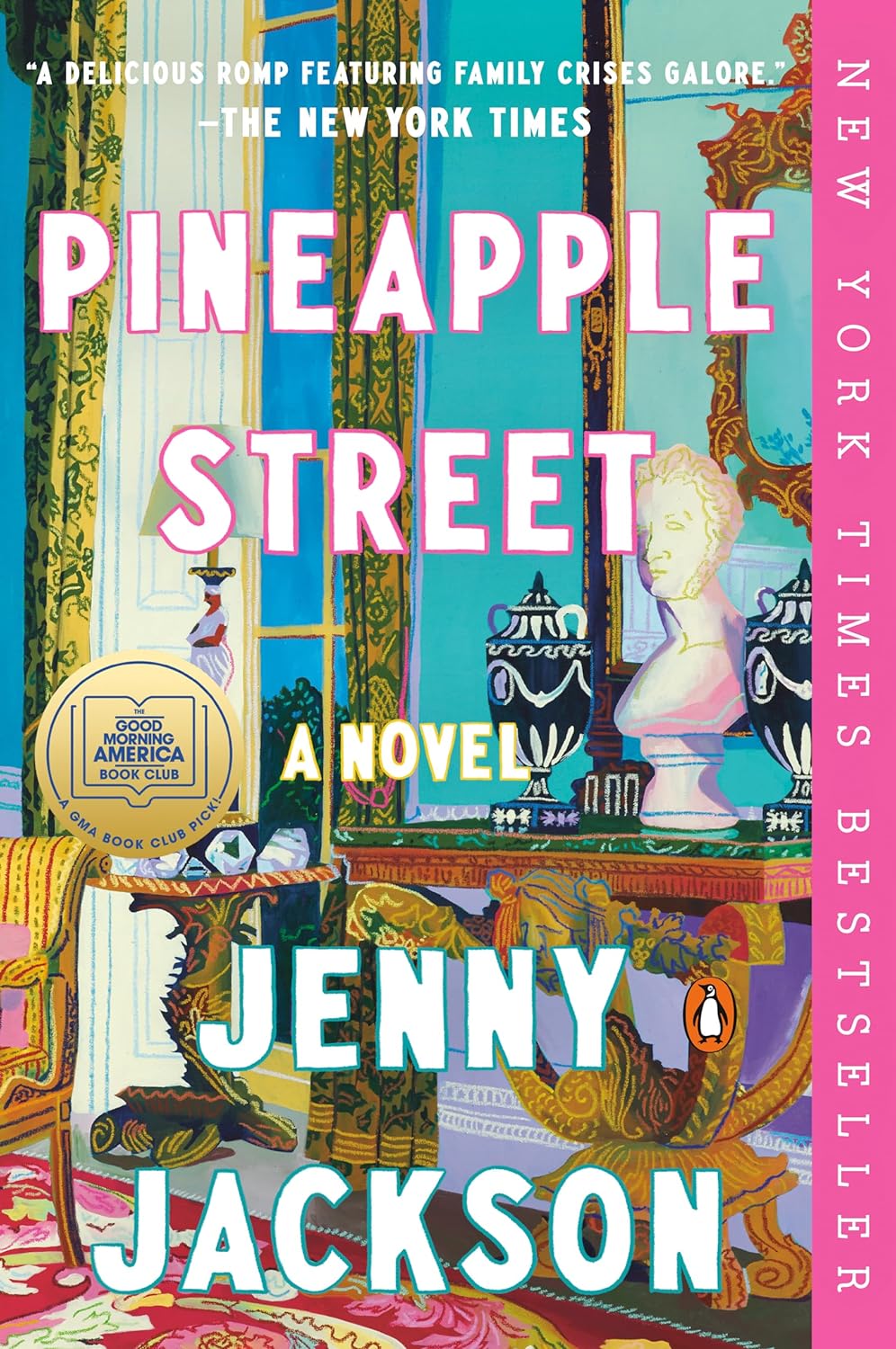 Book cover of 'Pineapple Street' by Jenny Jackson with decorative interior design elements.